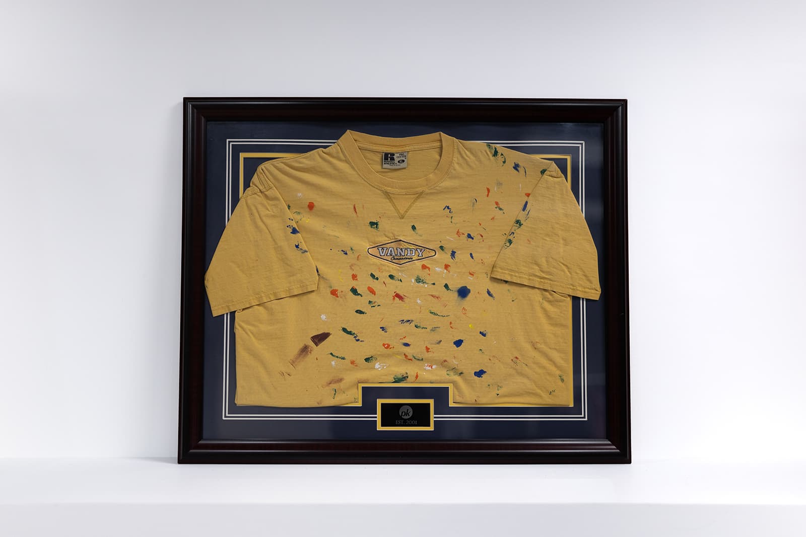 Framed vintage Vanderbilt University tee labeled with ParsonsKellogg Est. 2001.